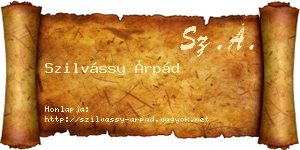 Szilvássy Árpád névjegykártya
