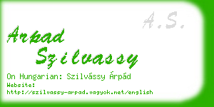 arpad szilvassy business card