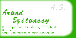 arpad szilvassy business card